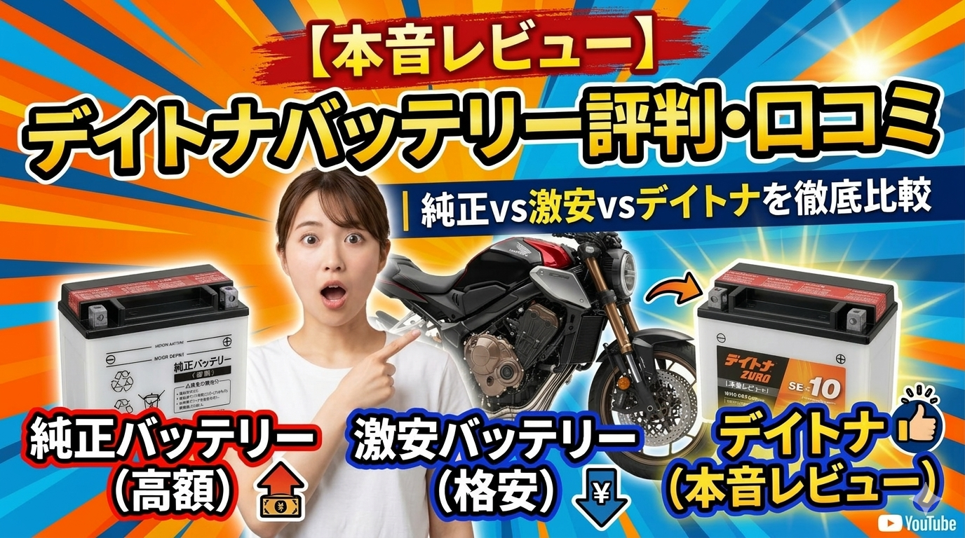 【本音レビュー】デイトナバッテリー評判・口コミ｜純正vs激安vsデイトナを徹底比較